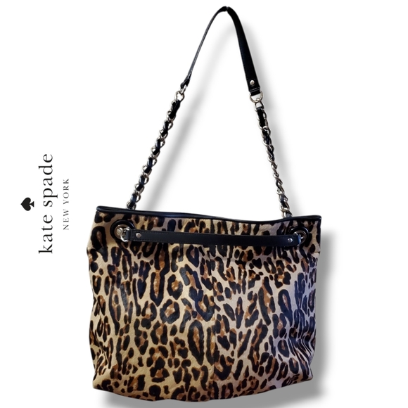 KATE SPADE NewYork Streetcar Darya Leopard Calfhair FUR Handbag Pony Hair - Picture 6 of 17